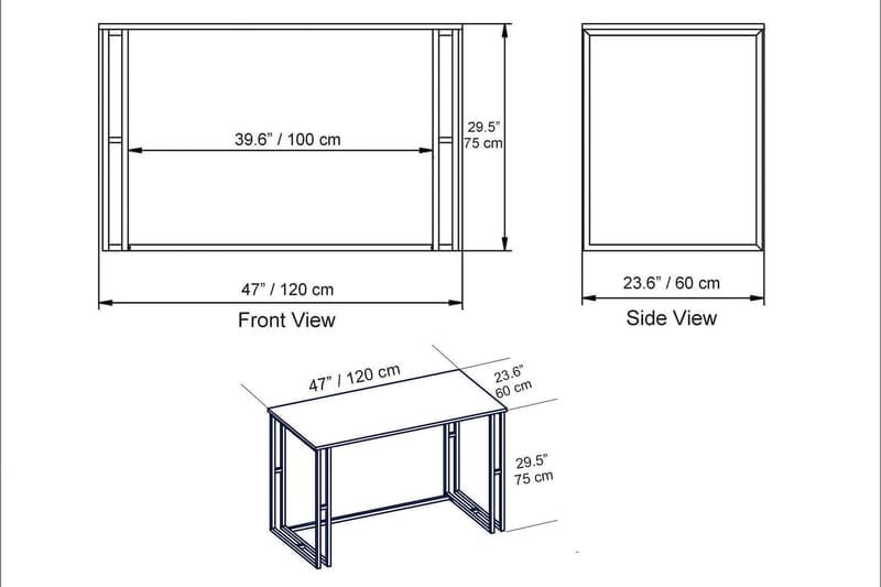 Skrivebord Blista 120 cm Marmormønster - Svart - Skrivebord - Databord & PC bord