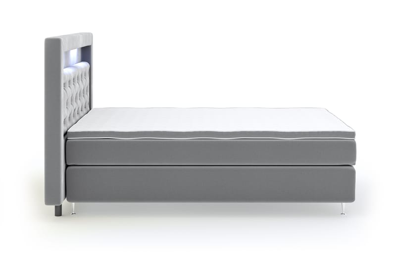 Romance Luxury Velvet Sengepakke 120x200 - Lysegrå - Komplett sengepakke - Kontinentalsenger