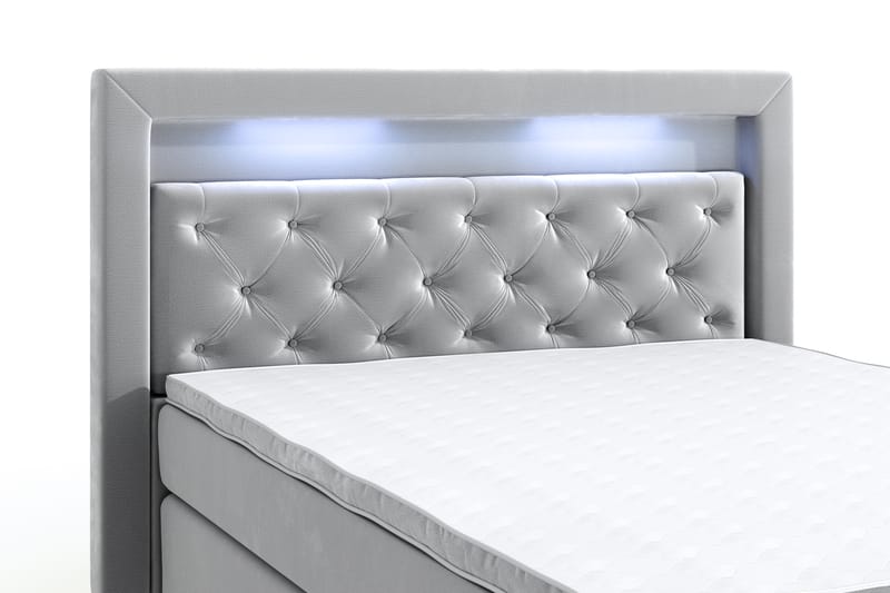 Romance Luxury Velvet Sengepakke 120x200 - Lysegrå - Komplett sengepakke - Kontinentalsenger