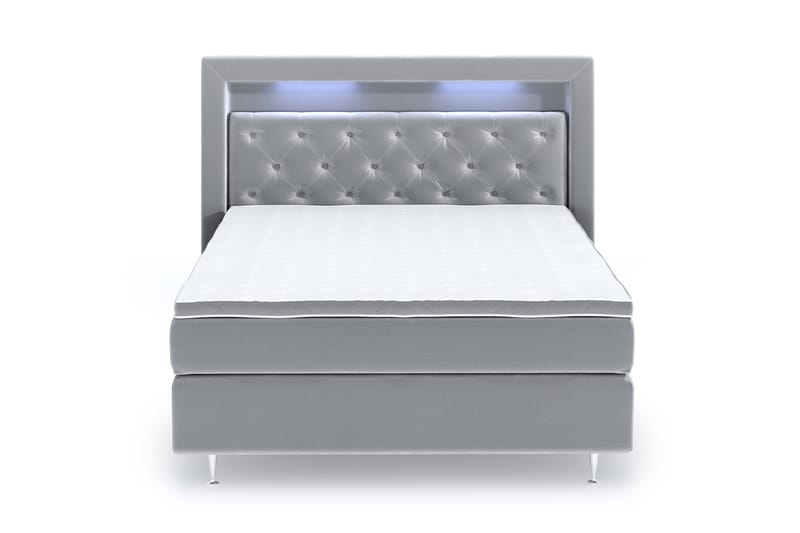 Romance Luxury Velvet Sengepakke 120x200 - Lysegrå - Komplett sengepakke - Kontinentalsenger