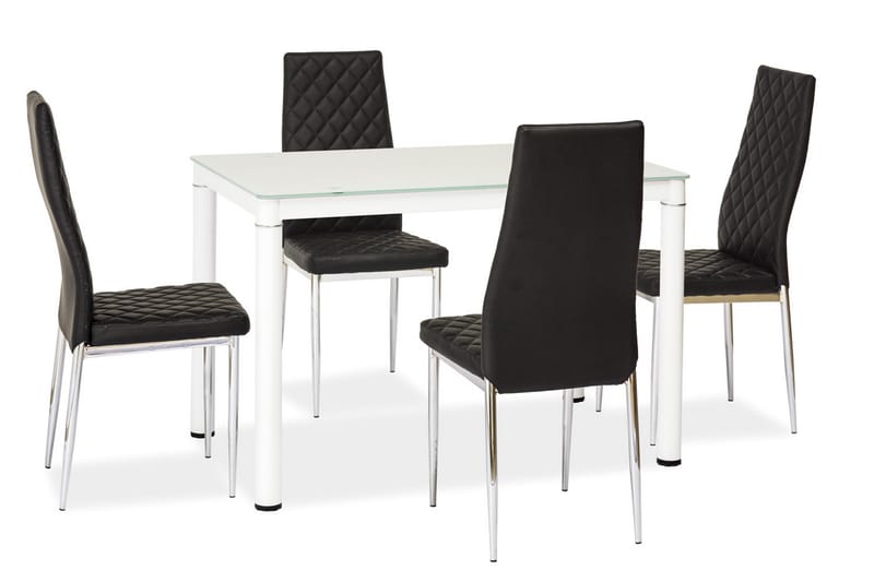 Spisebord Jelka 110 cm - Glass/Hvit - Spisebord & kjøkkenbord