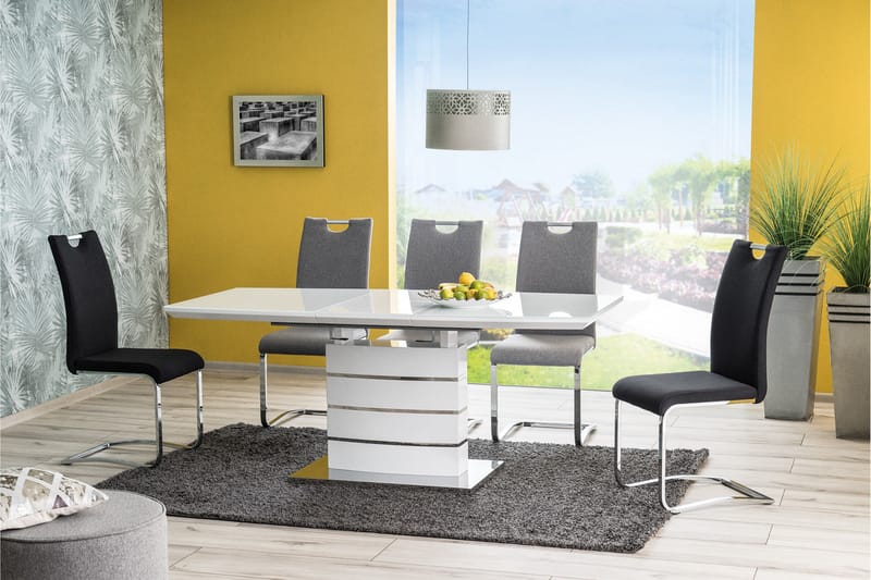 Spisebord Blacos Forlengningsbart 140 cm - Glass/Hvit - Spisebord & kjøkkenbord