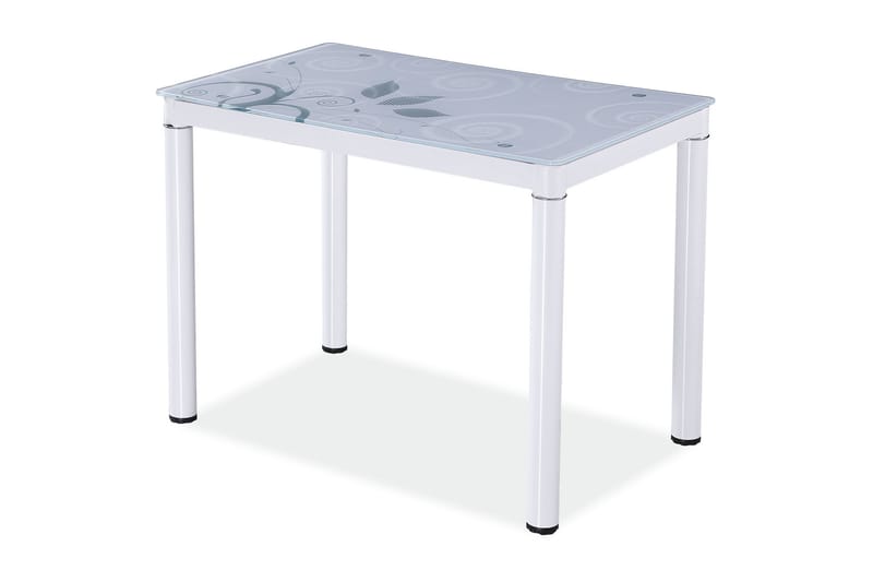 Spisebord Alatao 80 cm - Glass/Hvit - Spisebord & kjøkkenbord