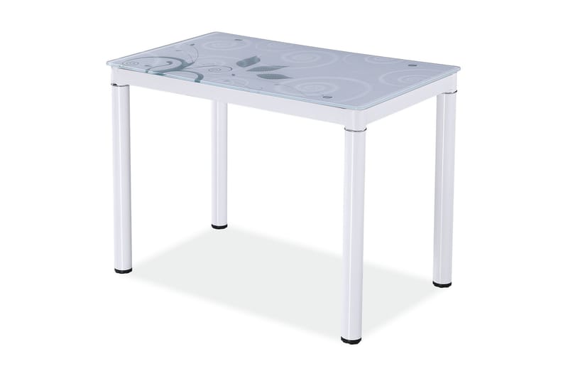 Spisebord Alatao 100 cm - Glass/Hvit - Spisebord & kjøkkenbord