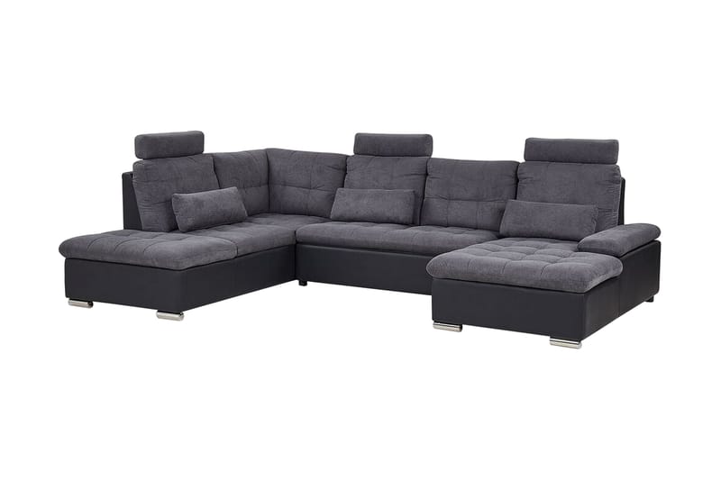 5-seters Sovesofa Elvestad med Oppbevaring - Grå - Møbler - Sofaer - Sovesofaer - Langsgående sovesofa