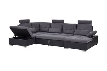 5-seters Sovesofa Elvestad med Oppbevaring - Grå - Møbler - Sofaer - Sovesofaer - Langsgående sovesofa