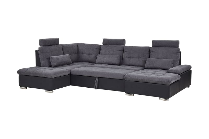 5-seters Sovesofa Elvestad med Oppbevaring - Grå - Møbler - Sofaer - Sovesofaer - Langsgående sovesofa