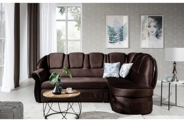 Sovesofa med Sjeselong Amillano Høyre - Brun - Møbler - Sofaer - Sovesofaer - Langsgående sovesofa