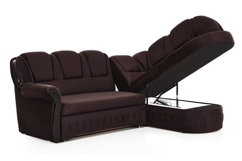 Sovesofa med Sjeselong Amillano Høyre - Brun - Møbler - Sofaer - Sovesofaer - Langsgående sovesofa