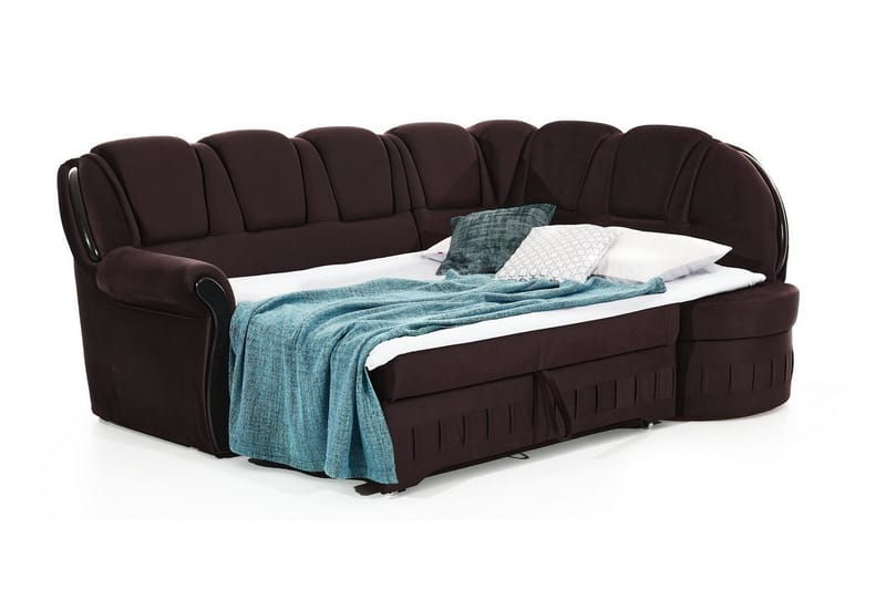 Sovesofa med Sjeselong Amillano Høyre - Brun - Møbler - Sofaer - Sovesofaer - Langsgående sovesofa