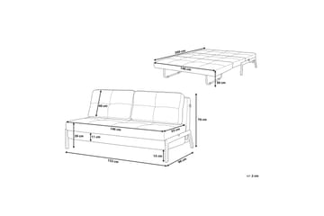 Sovesofa Edland 152 cm - Svart - Møbler - Sofaer - Sovesofaer - Langsgående sovesofa