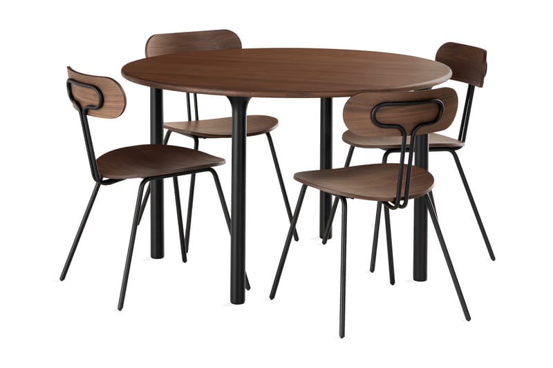 Spisegruppe Neandir 120 cm Rund inkl. 4 Stoler - Spisegruppe