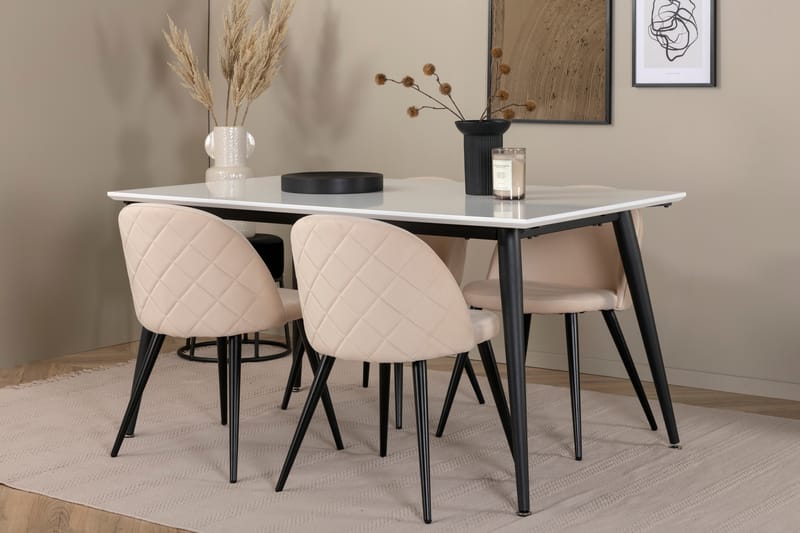 Spisebord Jimmy med 4 stk  Velvet Spisestol -   - Spisegruppe