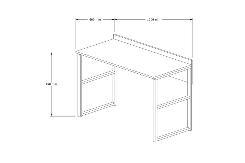 Skrivebord Ranada 120 cm - Mørkebrun/Svart - Skrivebord - Databord & PC bord