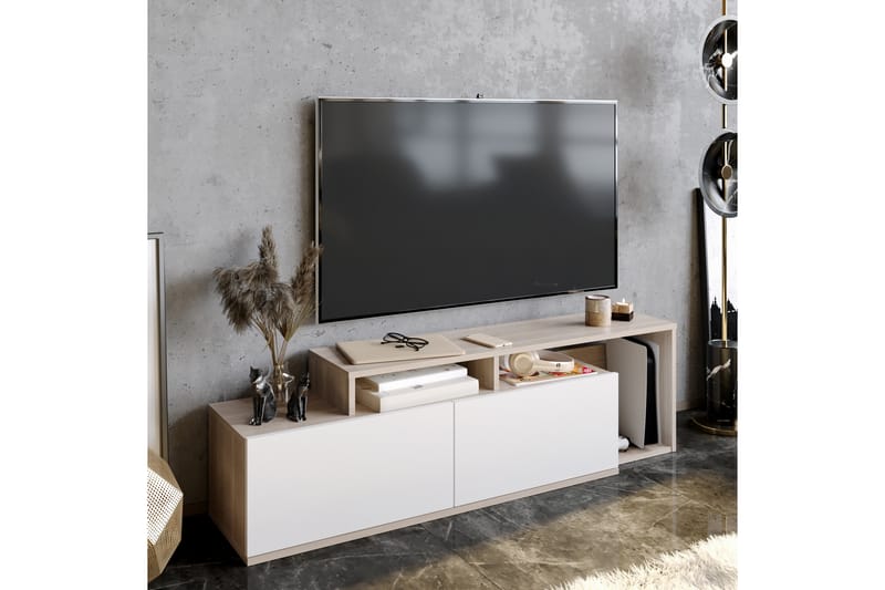 TV-benk Nexeria 150 cm - Natur/Hvit - TV benk & mediabenk