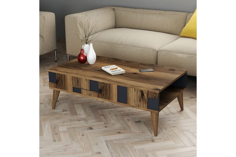 Sofabord Moyano 105 cm - Mørkebrun/Antracit - Sofabord & salongbord