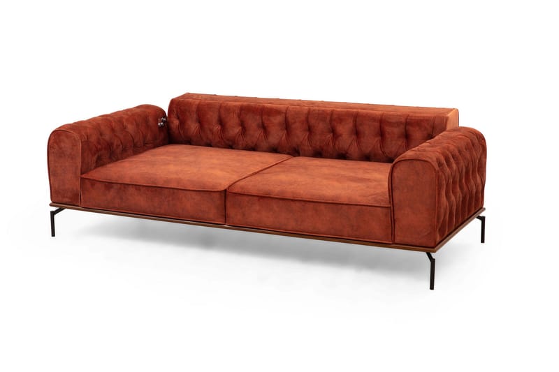 Sofa Petone 3-seters - Oransje - 3 seter sofa