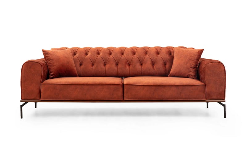 Sofa Petone 3-seters - Oransje - 3 seter sofa