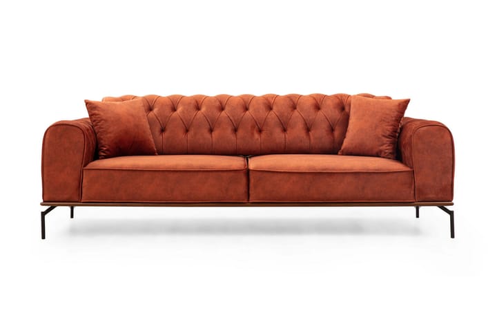 Sofa Petone 3-seters - Oransje - 3 seter sofa