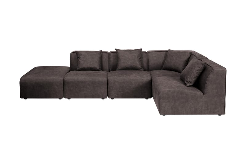 Modulhjørnesofa Lazzago - Mørkebrun/Svart - Komplett modulsofa