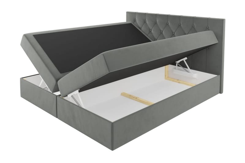 Kontinentalseng 164x208 cm - Grå - Senger med oppbevaring - Komplett sengepakke
