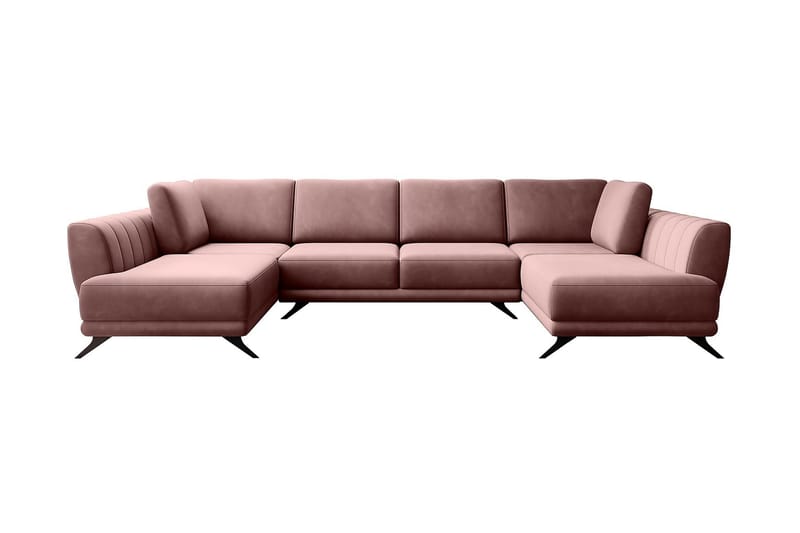 Sovesofa Dobbeltsjeselong Kazuma - Rosa - Møbler - Sofaer - Sovesofaer - Langsgående sovesofa
