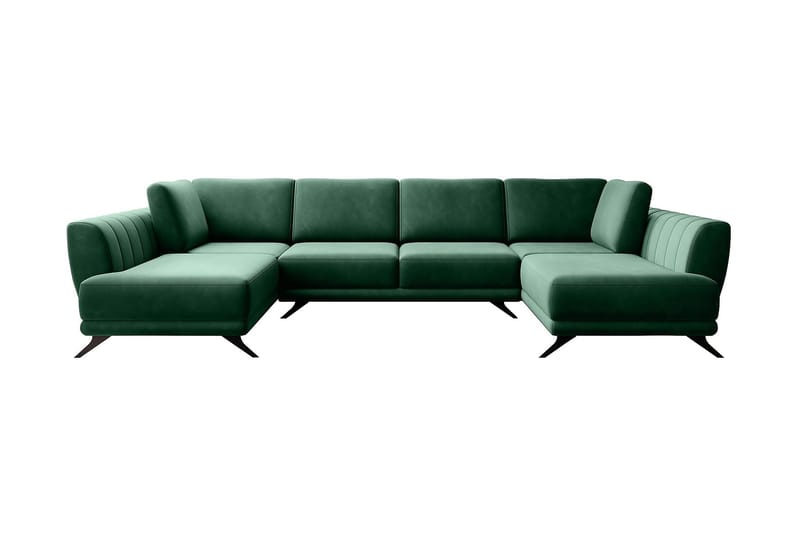 Sovesofa Dobbeltsjeselong Kazuma - Grønn - Møbler - Sofaer - Sovesofaer - Langsgående sovesofa