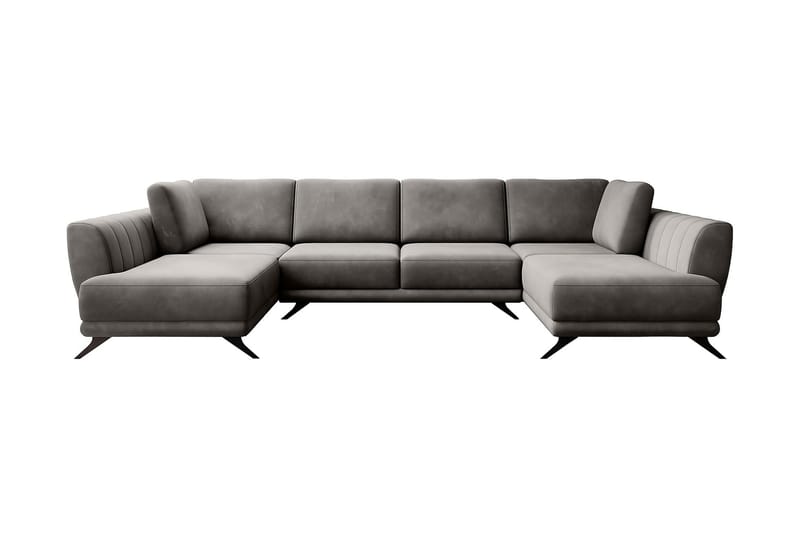 Sovesofa Dobbeltsjeselong Kazuma - Grå - Møbler - Sofaer - Sovesofaer - Langsgående sovesofa