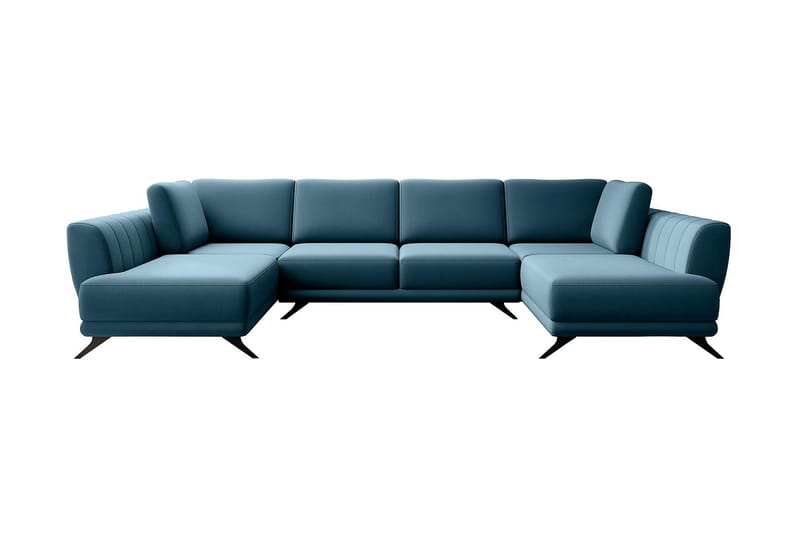 Sovesofa Dobbeltsjeselong Kazuma - Blå - Møbler - Sofaer - Sovesofaer - Langsgående sovesofa