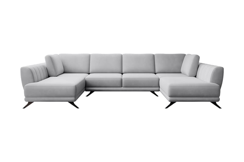 Sovesofa Dobbeltsjeselong Kazuma - Hvit/Lysegrå - Møbler - Sofaer - Sovesofaer - Langsgående sovesofa