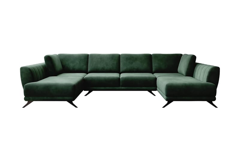 Sovesofa Dobbeltsjeselong Kazuma - Mørkegrønn - Møbler - Sofaer - Sovesofaer - Langsgående sovesofa