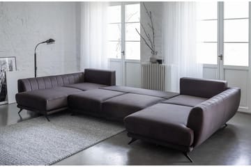 Sovesofa Dobbeltsjeselong Kazuma - Brun - Møbler - Sofaer - Sovesofaer - Langsgående sovesofa