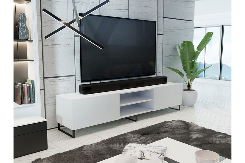 Tv-benk - Hvit - TV benk & mediabenk