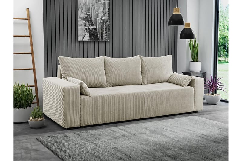 Sovesofa - Beige - Møbler - Sofaer - Sovesofaer - Langsgående sovesofa