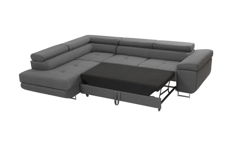 Sovesofa med sjeselong - Brun - Møbler - Sofaer - Sovesofaer - Langsgående sovesofa