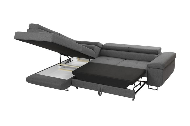 Sovesofa med sjeselong - Brun - Møbler - Sofaer - Sovesofaer - Langsgående sovesofa