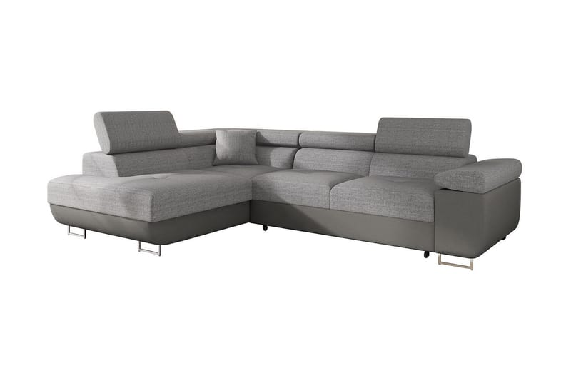 Sovesofa med sjeselong - Grå - Møbler - Sofaer - Sovesofaer - Langsgående sovesofa