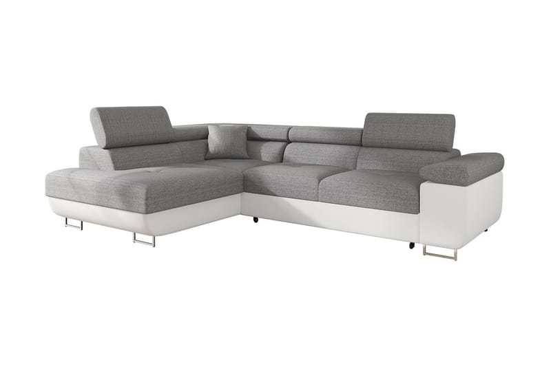 Sovesofa med sjeselong - Grå - Møbler - Sofaer - Sovesofaer - Langsgående sovesofa