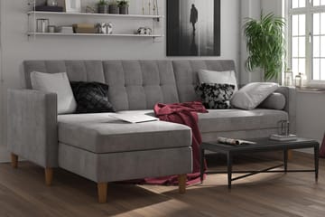 Sovesofa Hartford - Lysegrå - Møbler - Sofaer - Sovesofaer - Langsgående sovesofa
