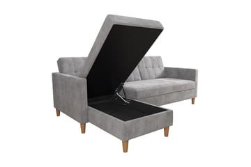 Sovesofa Hartford - Lysegrå - Møbler - Sofaer - Sovesofaer - Langsgående sovesofa