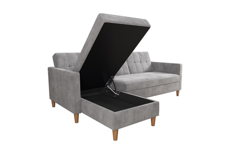Sovesofa Hartford - Lysegrå - Møbler - Sofaer - Sovesofaer - Langsgående sovesofa