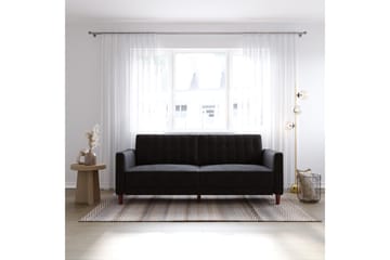 Sovesofa Pin Tufted - Svart - Møbler - Sofaer - Sovesofaer - Langsgående sovesofa