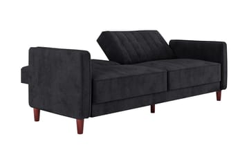 Sovesofa Pin Tufted - Svart - Møbler - Sofaer - Sovesofaer - Langsgående sovesofa