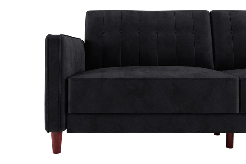 Sovesofa Pin Tufted - Svart - Møbler - Sofaer - Sovesofaer - Langsgående sovesofa