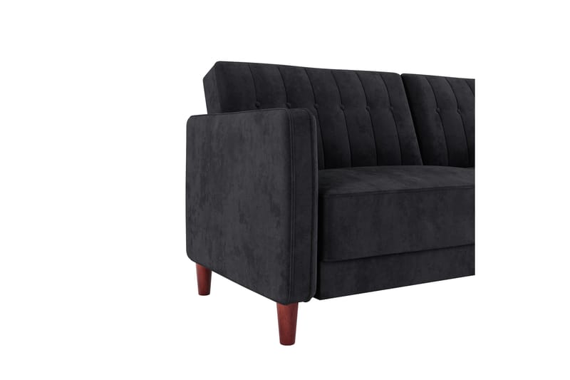 Sovesofa Pin Tufted - Svart - Møbler - Sofaer - Sovesofaer - Langsgående sovesofa