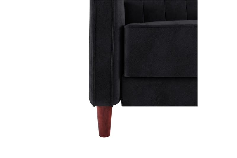 Sovesofa Pin Tufted - Svart - Møbler - Sofaer - Sovesofaer - Langsgående sovesofa