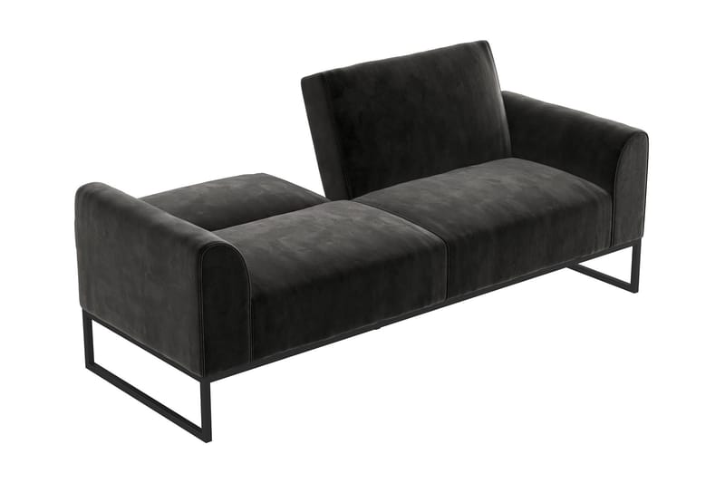 Sovesofa Adley - Svart - Møbler - Sofaer - Sovesofaer - Langsgående sovesofa