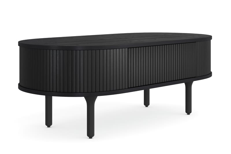 Sofabord Neandir 118 cm Ovalt med Oppbevaringsskuff - Svart - Sofabord & salongbord