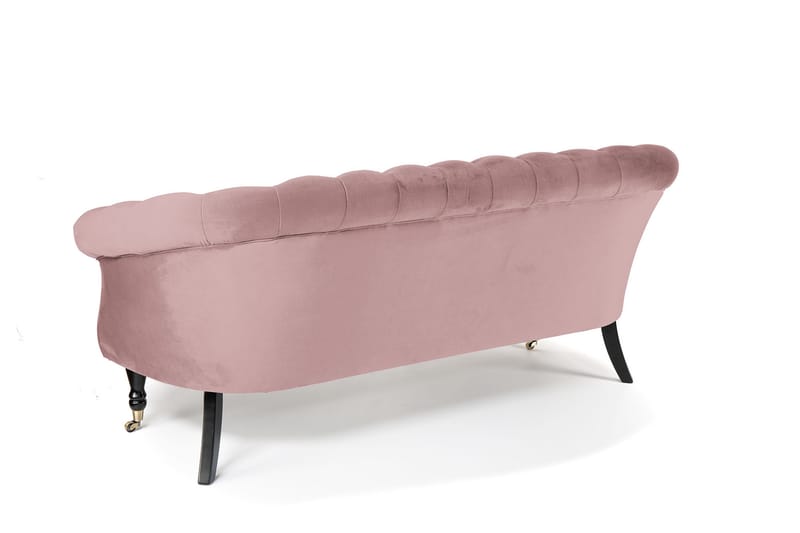 Sofa Chester Ludovic 3-seters - Rosa - Fløyelssofaer - 3 seter sofa - Howard-sofaer - Chesterfield sofaer