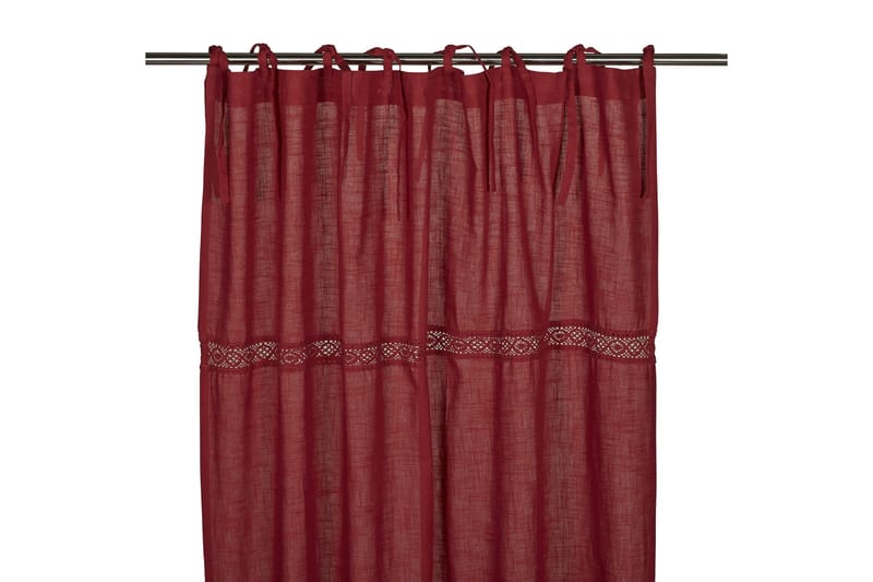 Knytegardin Sanna 2-pk 240 cm Rød - Knytebåndslengde